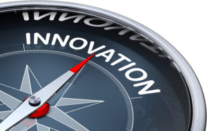 word 'innovation' on compass